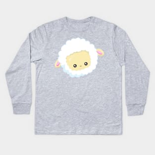 Cute Sheep, Little Sheep, Baby Sheep, White Sheep Kids Long Sleeve T-Shirt